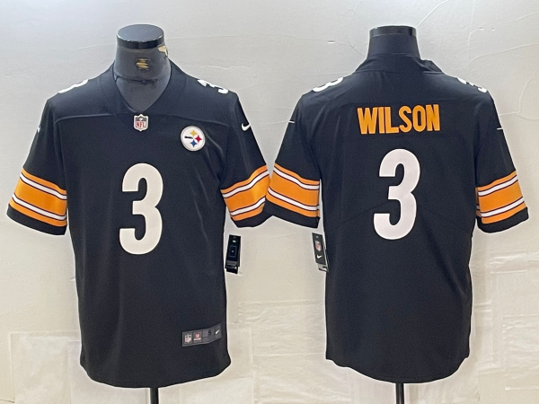 Men's Pittsburgh Steelers Russell Wilson #3 Black Jersey